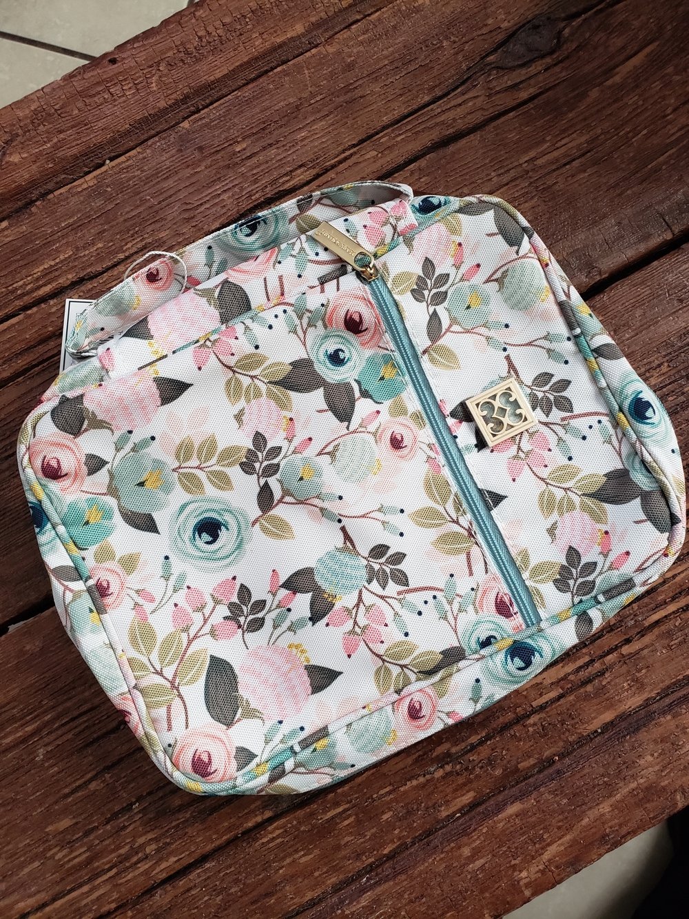 Mary Square Peach Floral Bible Cover - Picture 3 of 8